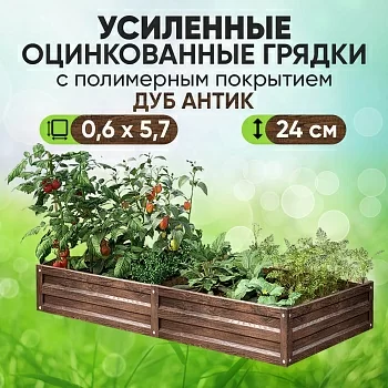 Усиленная грядка Дуб Антик (0,6 х 5,7)
